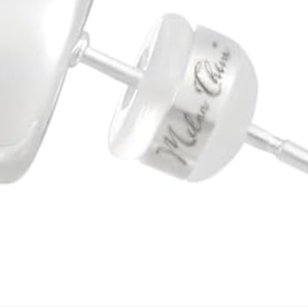 Milan Stainless Steel Chunky Sleek Hoop Earrings Gold-Plated Silver Post - Picture 9 of 10